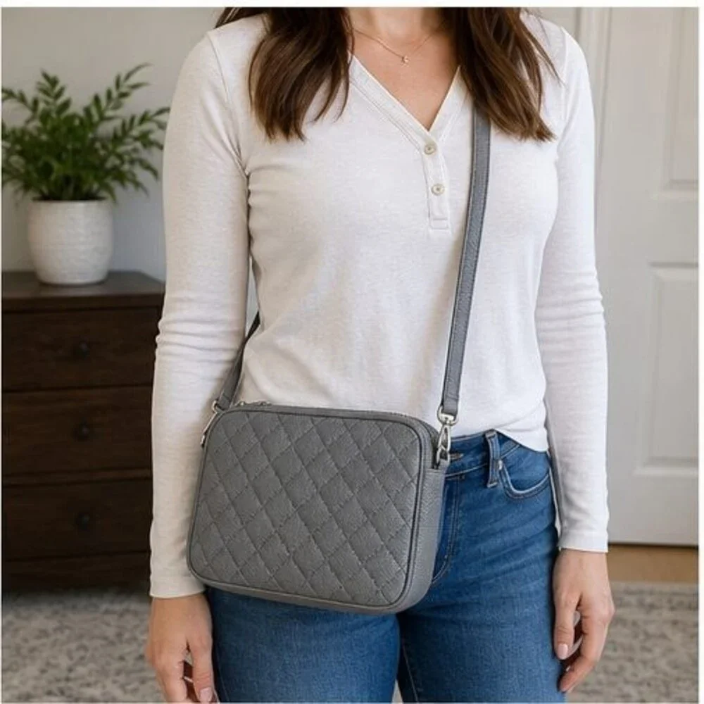 Merlot Quilted Crossbody Bag